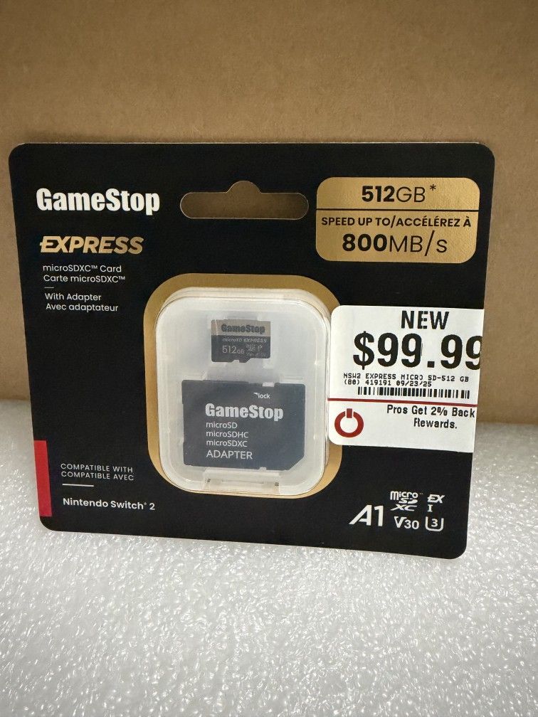 NEW GameStop 512GB Express Micro SD Card for Nintendo Switch 2