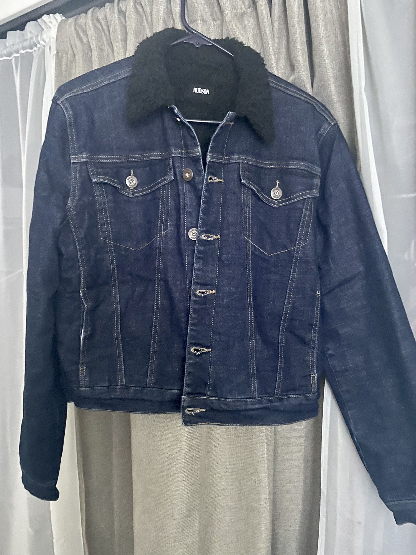 Hudson jeans Sherpa lined jean jacket L