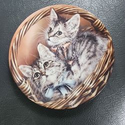 Vintage 1993 Baskets of Love/Isakov #1 "Andrew & Abby" Gray Tabbies