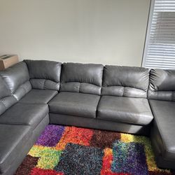 Faux Leather Couch For Sale Like New