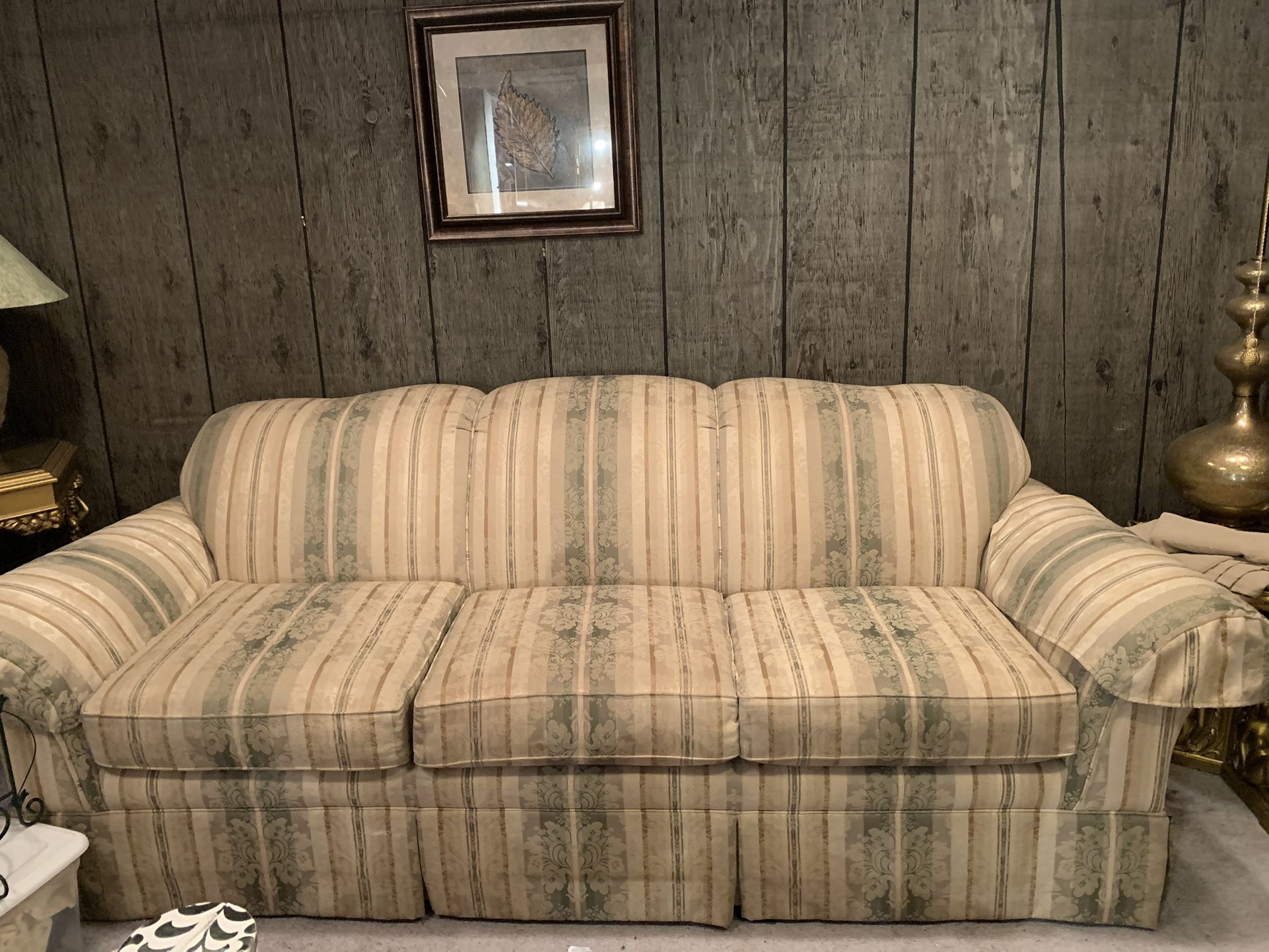 Plush Cream, And Sage Green LA-Z-BOY Sofa