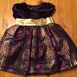 Baby Girl Bonnie Jean 2t Purple Good Dress Holiday Christmas