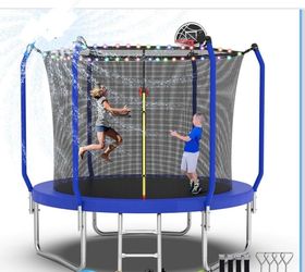 8FT Trampoline with Basketball Hoop