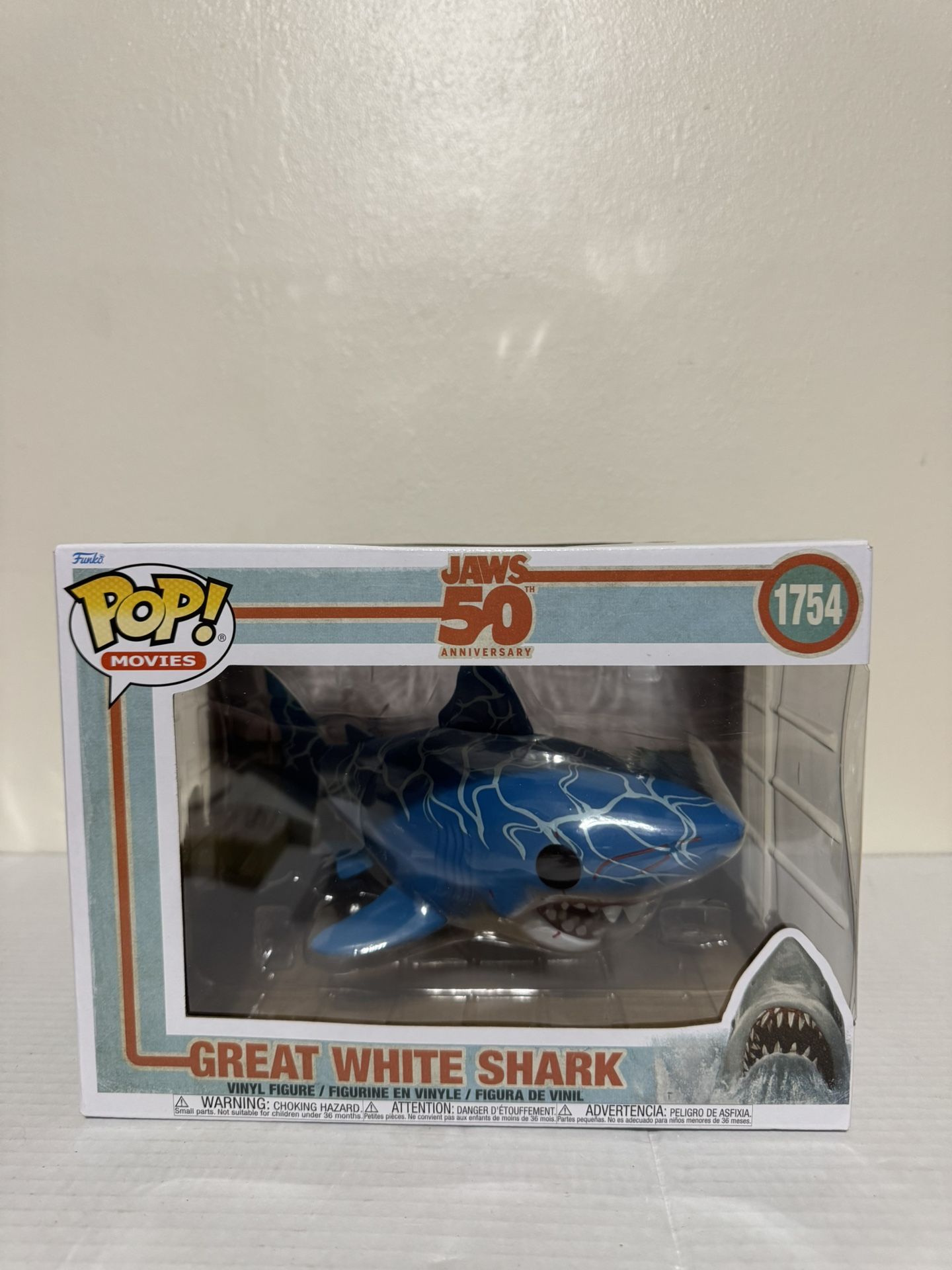 Funko POP! Movies Jaws 50th Anniversary Great White Shark Super 6" Figure #1754
