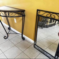 Console Table & Mirror Set
