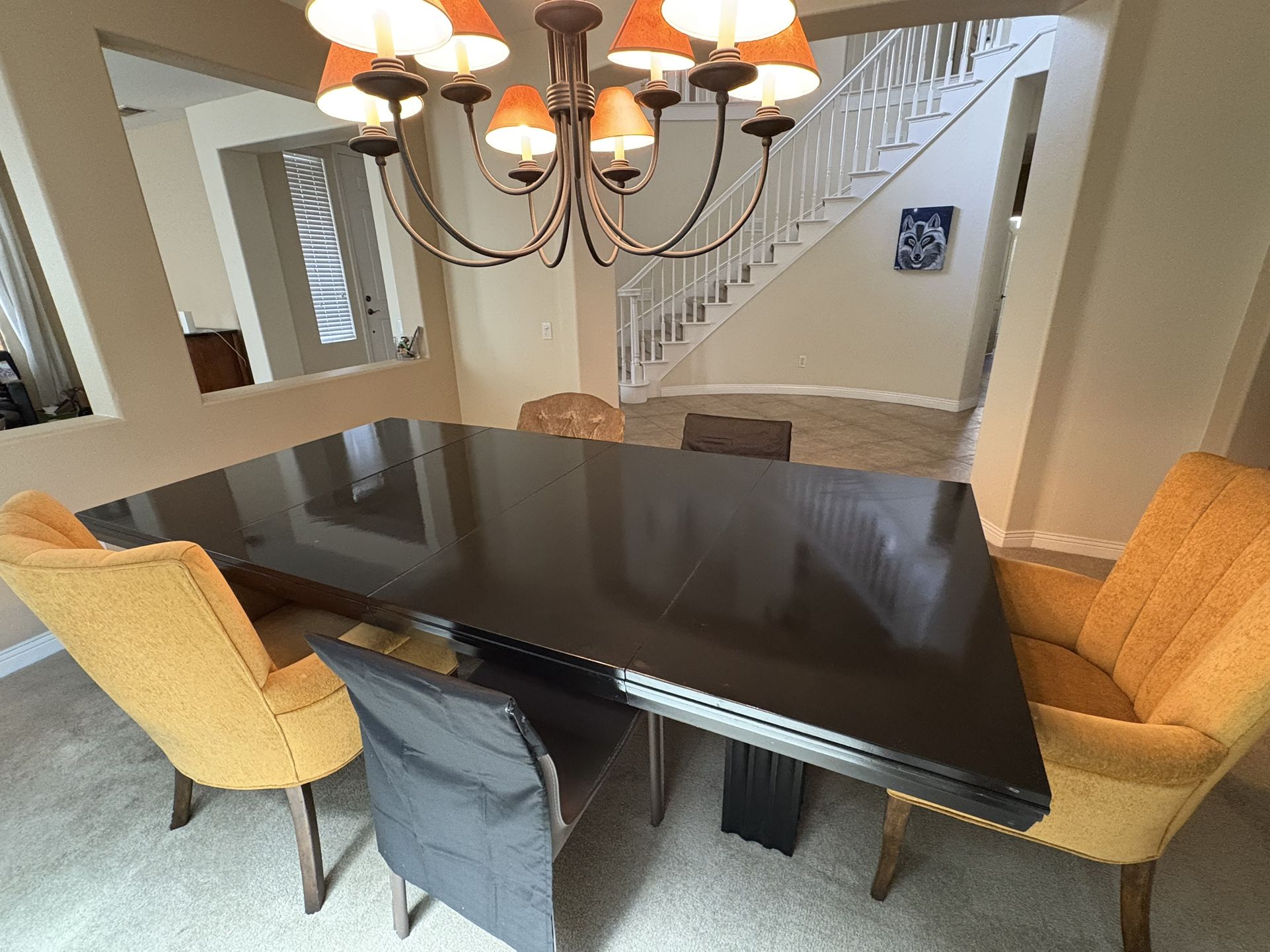 Solid Wood Table With Two Inserts