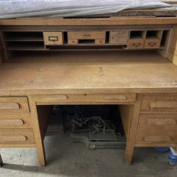 Antique Oak Mail Desk