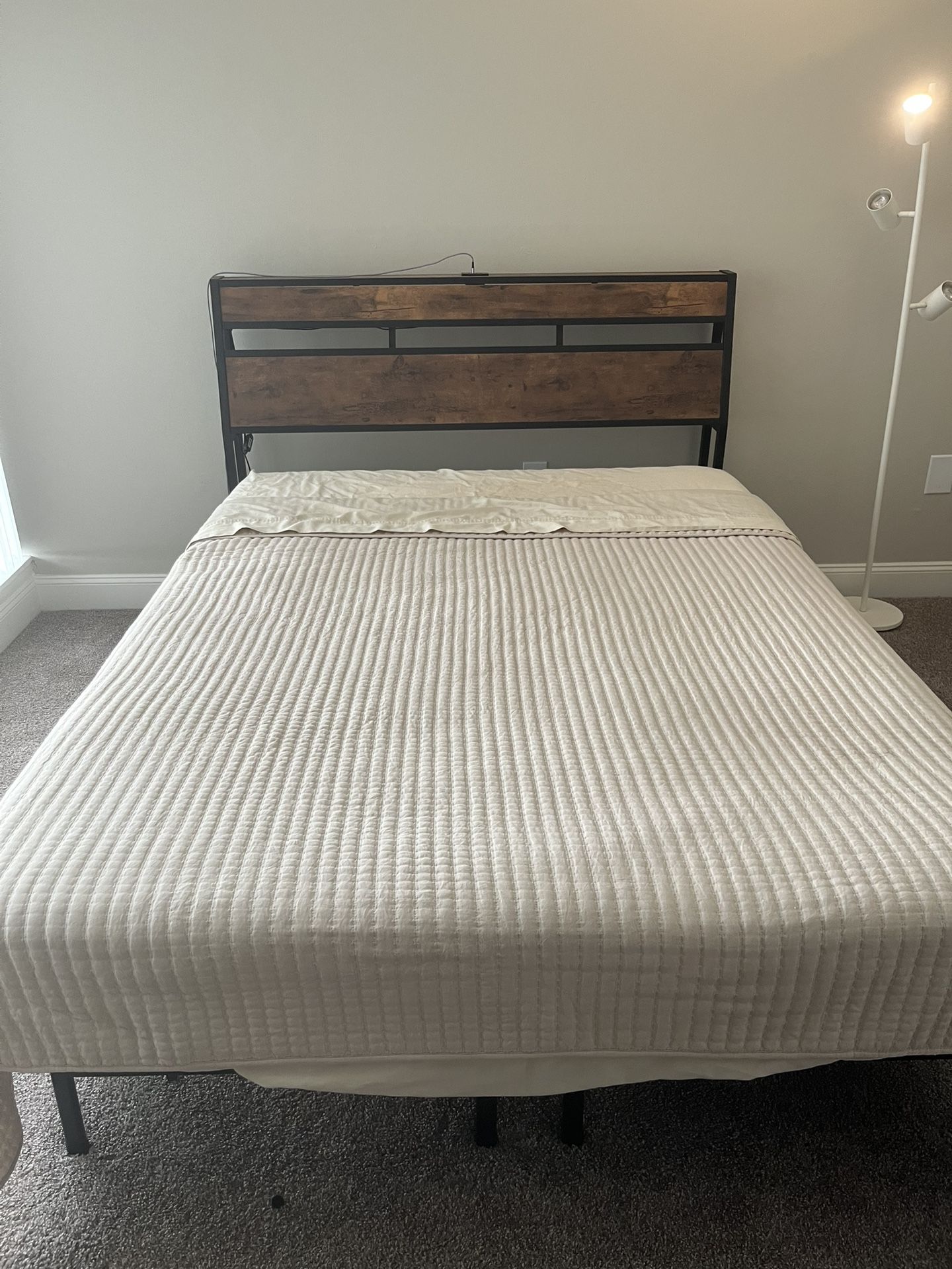 FOR SALE: Queen Mattress + Bed Frame