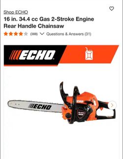 Echo CS-3510 16 in. 34.4 cc Gas 2-Stroke Engine Rear Handle Chainsaw New