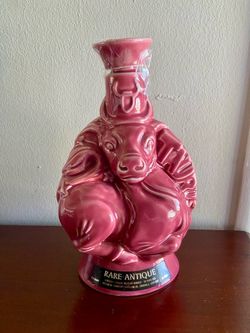 Rare Antique Taurus Ceramic Bourbon Decanter