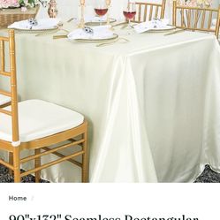 Ivory Satin Rectangular Linens