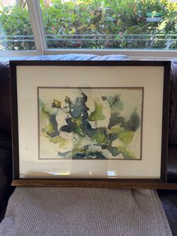 Two Vintage Framed Print & Oil Painting. Era 60s-70s. $20 for BOTH!  Print is nicely framed with glass. Other frame is oil painting.
