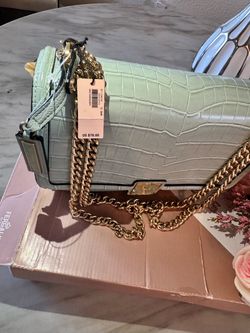 Victoria secret Mint Green Croc-Embossed Chain Bag