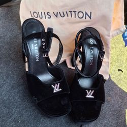 Louis Vuitton Black Velvet Platforms