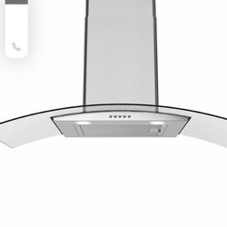 Sponsored  Visit the Streamline Store Streamline 36 in. Borsari Ducted Wall Mount Range Hood in Brushed Stainless Steel with Baffle Filters, Push Butt