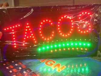 Taco sign! Bright lettering