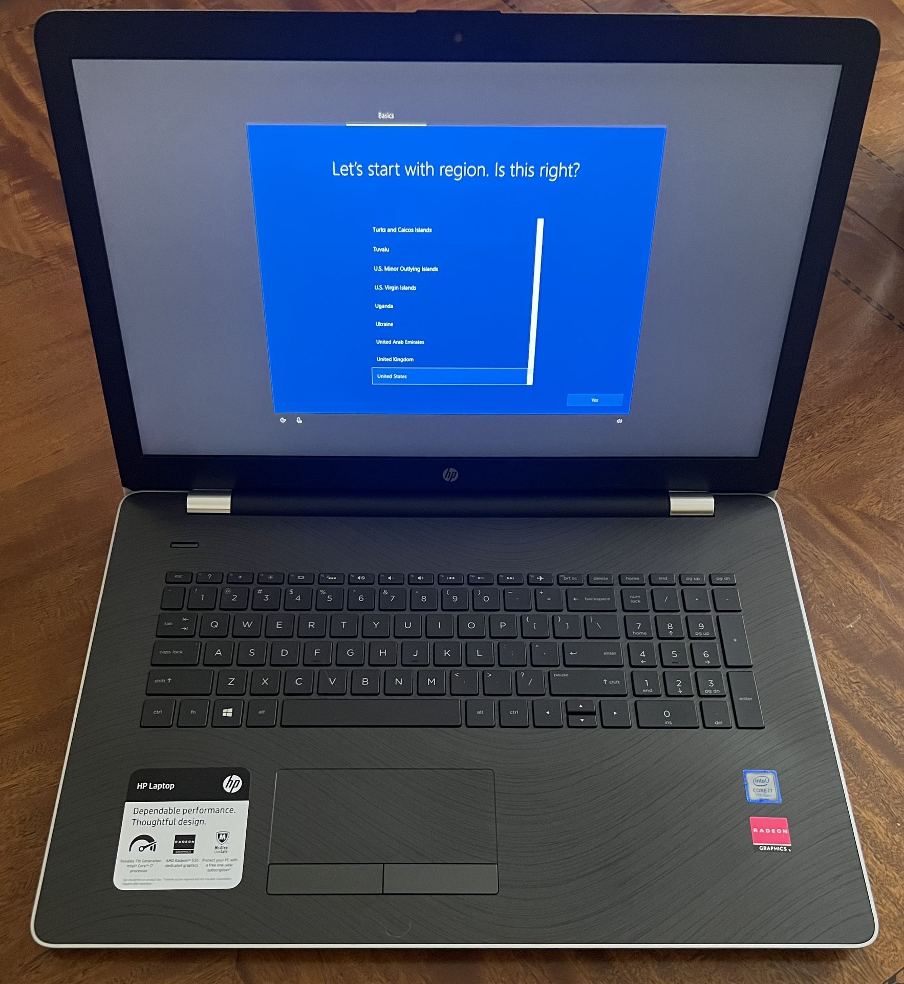 NICE HP Notebook Laptop Model 17-bs025cl, 17”, 1TB HDD, 16 GB RAM, Windows 10, Reset And Ready For Setup