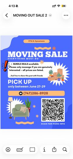 Moving out sale - Furniture, technology, & more