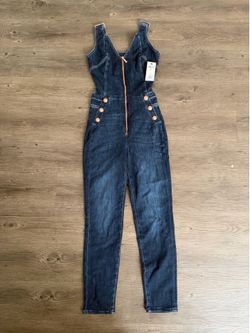 Guess navy denim jumpsuit Size 26 #denim #jumpsuit