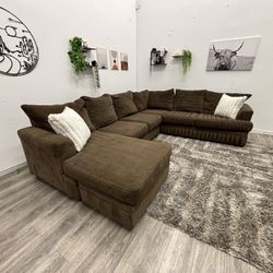 Brown Sectional Couch - Free Delivery 