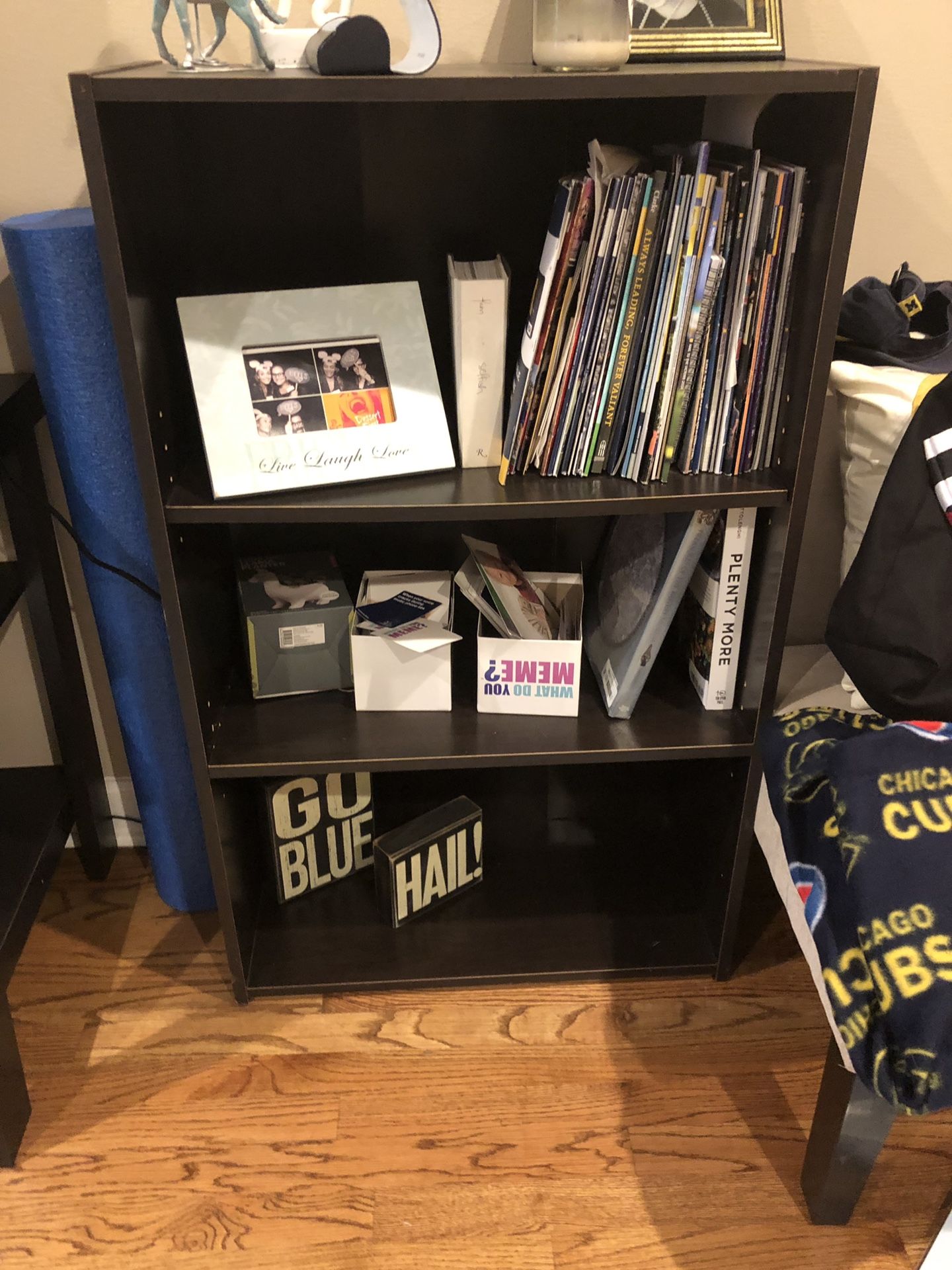 TWO Dark brown bookshelves