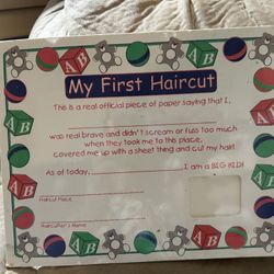 My First Hair Cut Certificate
