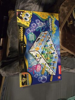 Spongebob a foosball table