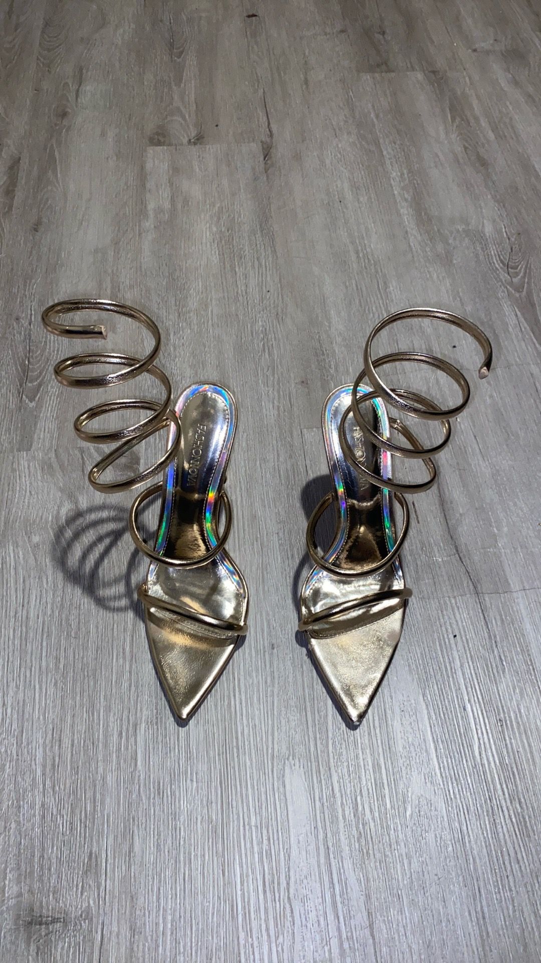 Gold Heels Size 8 (Worn Once – Birthday Shoes) $12