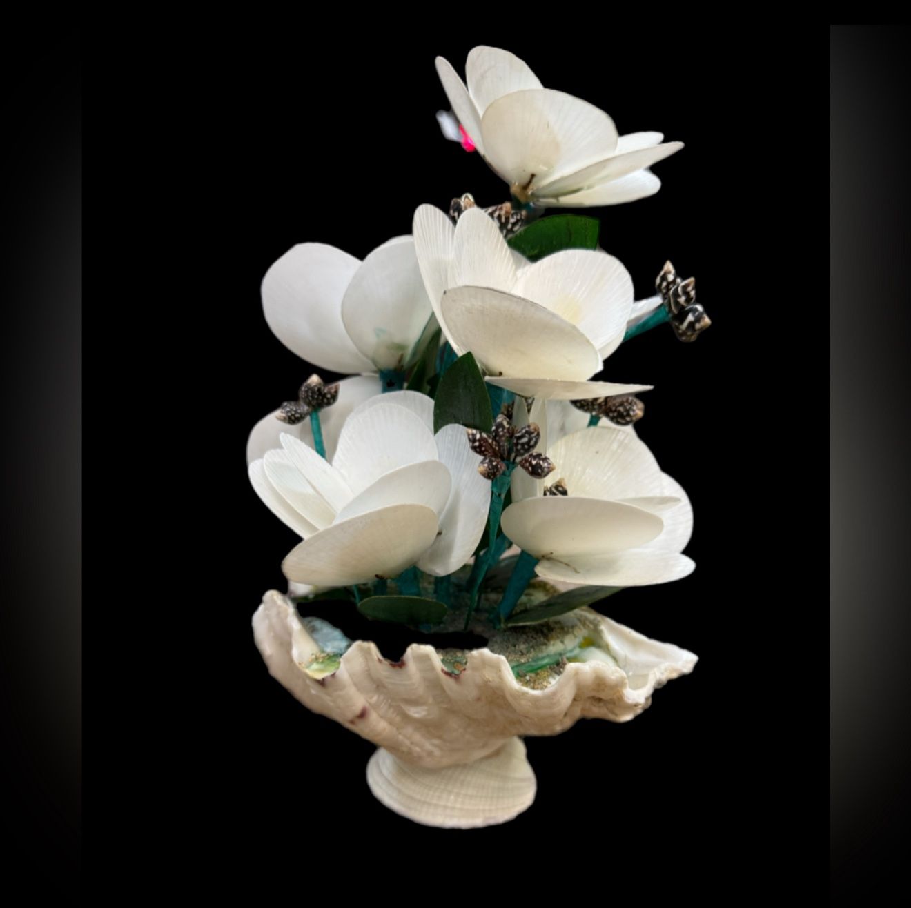 Seashell Floral Arrangement Bouquet Figure Decor Vintage Sea Shells