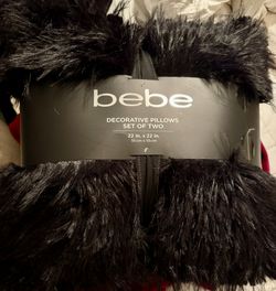 Black Bebe Throw Pillows