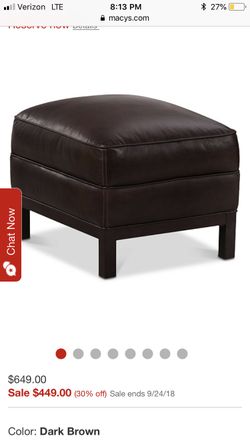 Brand new brown leather ottoman