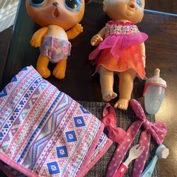 Doll Lot With Bottle 