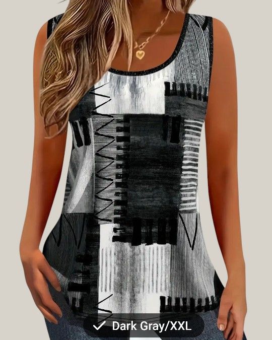 Women XXL Tunic Top Blouse Shirt Casual Sleeveless Loose Dressy Summer New