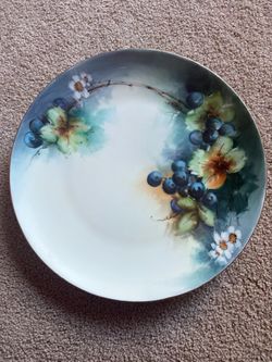 Antique Noritake Nippon Hand-Painted Grape & Floral Plate