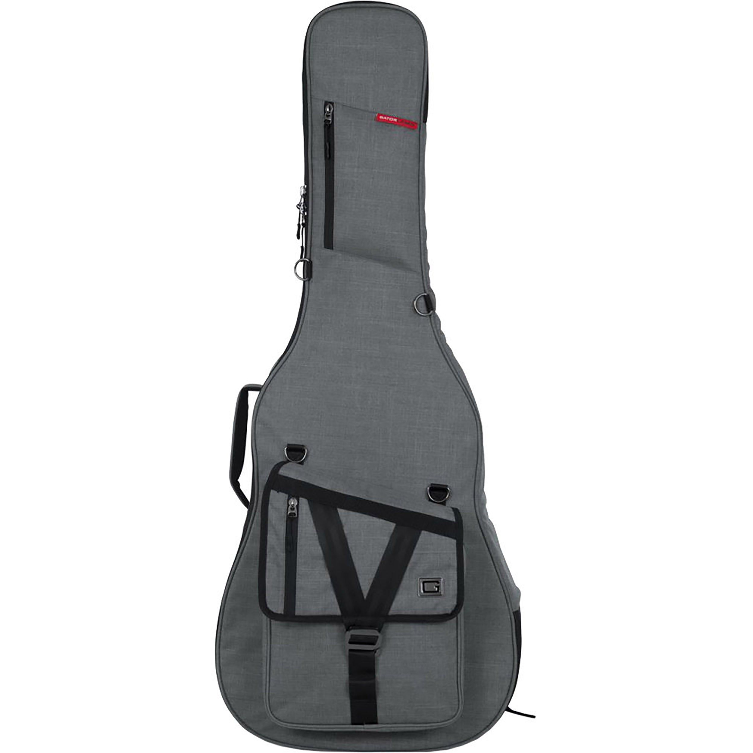 Gator GT-ACOUSTIC-GRY Transit Series Acoustic Guitar Gig Bag w/ Light