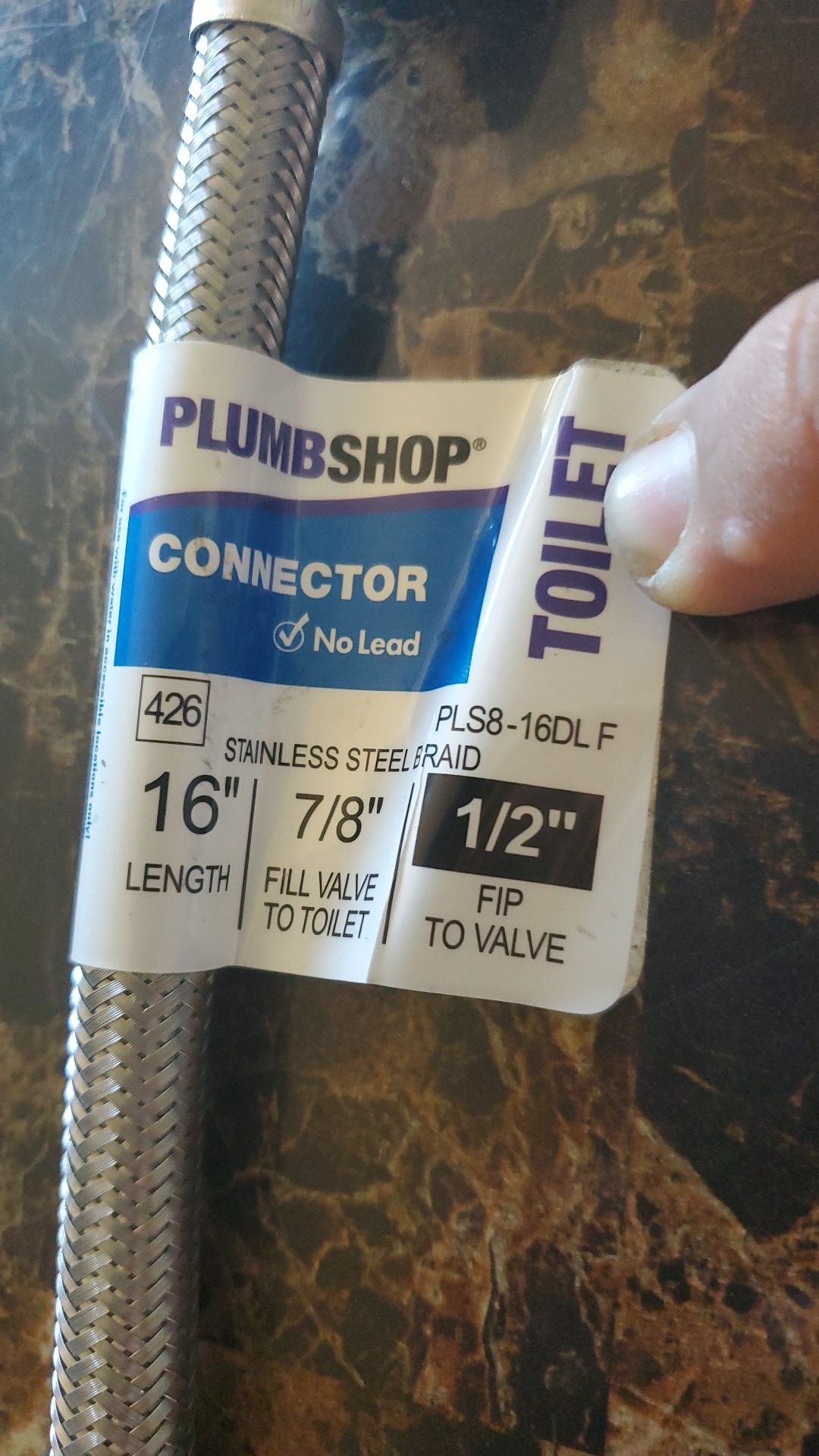 Connector stainless teel 7/"8. 1/2"