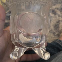 Vintage Fostoria Coin Glass Footed Candy Jar