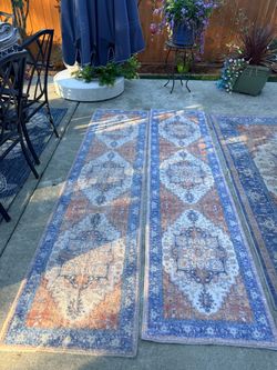Boho Medallion Runner Rugs Set of Two