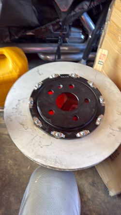 a two-piece floating disc brake rotor Brembo