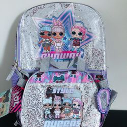 NWT! L.O.L Surprise!  Girls 17" Laptop Backpack 2-Piece Set with Lunch Tote Bag