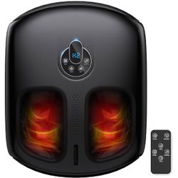 Foot Massager Machine with Heat - Shiatsu, Kneading, Rolling Compression, 4 Modes & 5 Intensity Levels, Versatile Control Methods for Home Office Rela