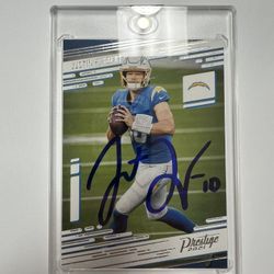 Justin Herbert Auto Autographed Holo Seal LOA 