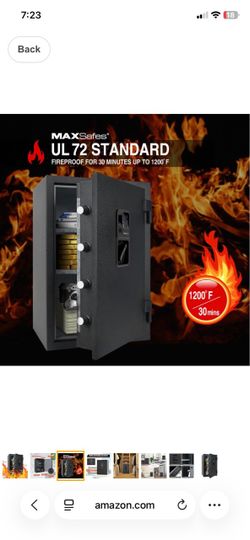 3.5 Cu ft Biometric Fireproof Safe Box, Finger Vein Fire Resistant Security Safe