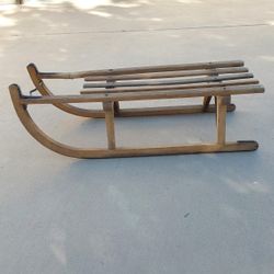 Antique Wood Snow Sled - $65