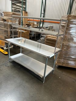 Prep station NORDSTEEL Stainless Steel Prep Table NSF Heavy Duty Commercial
