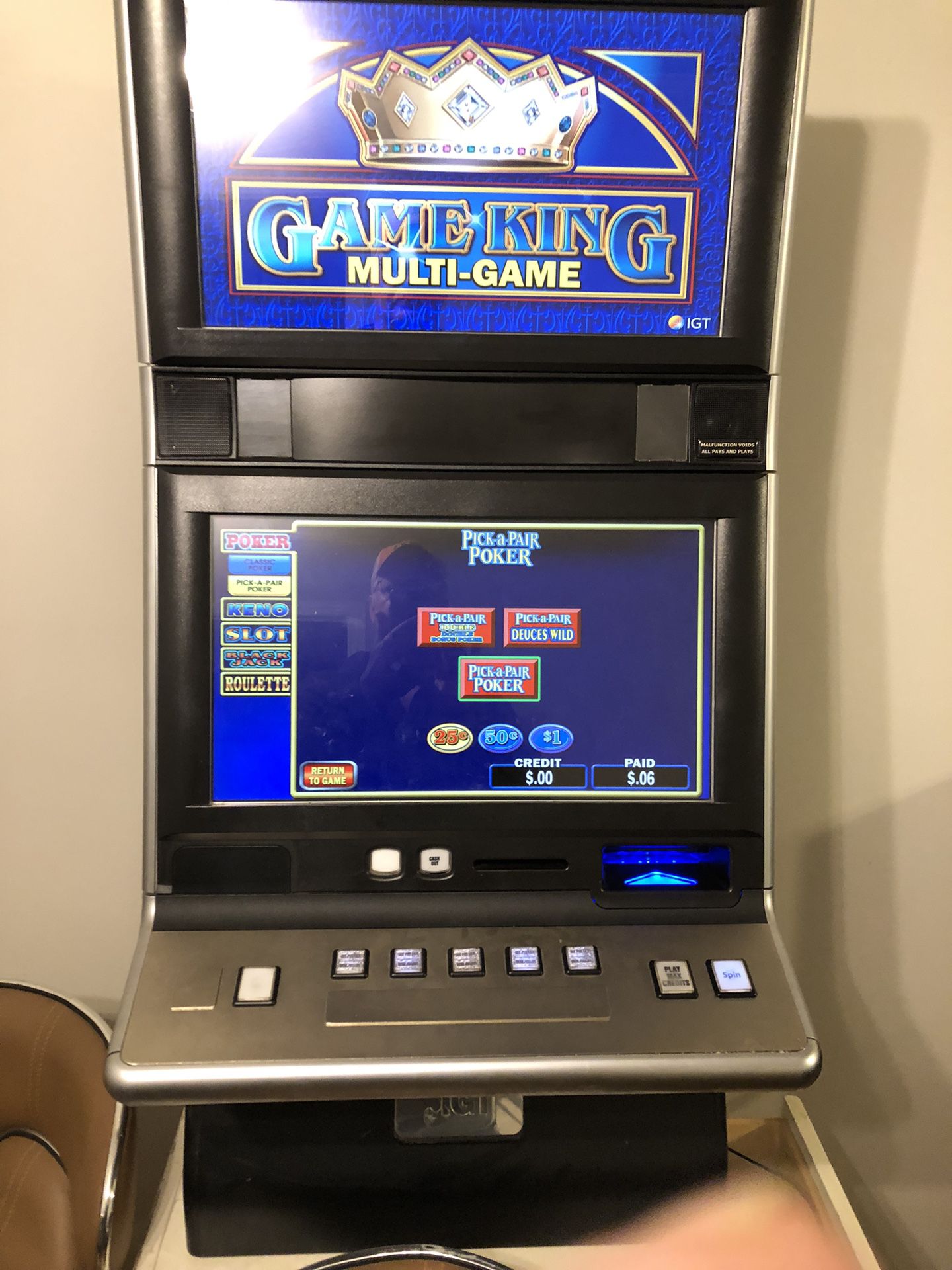 Slot machine, video poker