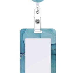 Blue Marble Retractable Heavy Duty Badge Holder with Clip