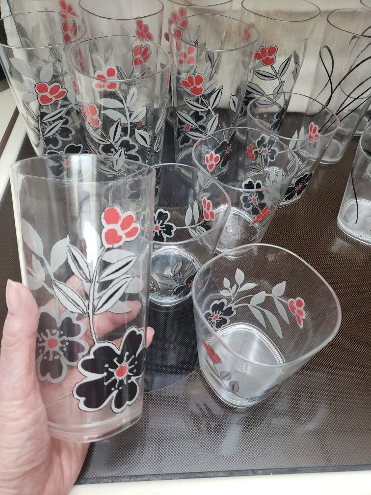 Set of 2 Corelle by Corning Glass Tumblers Water Glasses Drinkware Corningware Pair of Glasses