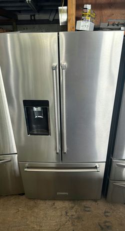 KitchenAid 3-Door Refrigerator (French Door Fridge) Stainless Steel - Adjustable Shelving, LED Lighting