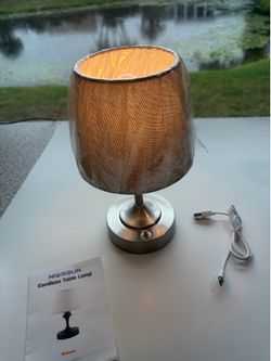 Portables Cordless Table Lamp, 10.2" Battery Operated Lamp, Bedside Table Lamp